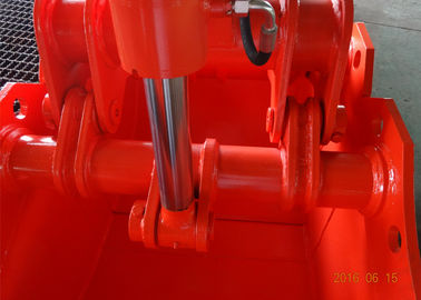 Long Reach Excavator Grab Attachment Customized Red Color Big Cylinder Durable
