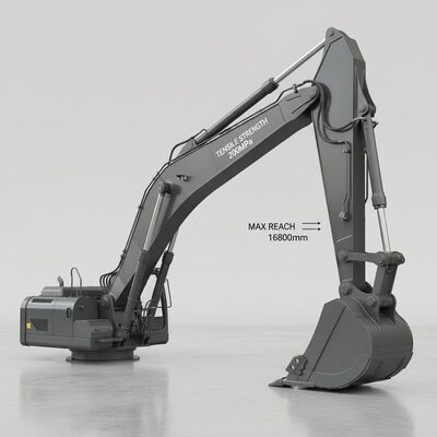 Cánh tay cần cẩu máy xúc không đối trọng với cường độ kéo 200MPa và chiều cao vươn tối đa 16800mm phù hợp cho nhiều công việc đào đắp